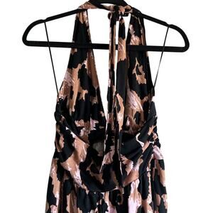 DVF for Target Women's Halter Neutral Leopard Jumpsuit - Size Medium - NWT